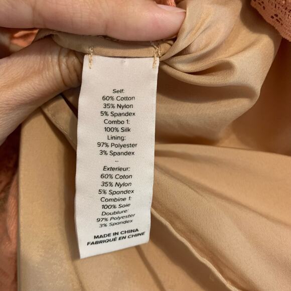 Cinq `a Sept Solene Peach Lace Off the Shoulder Ruffle Sleeve Blouse - Picture 8 of 8